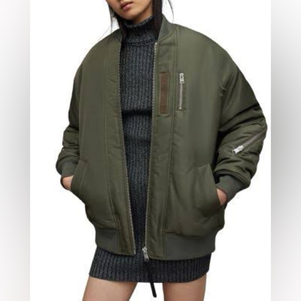 All Saints Olive Scout Bomber Jacket for Women